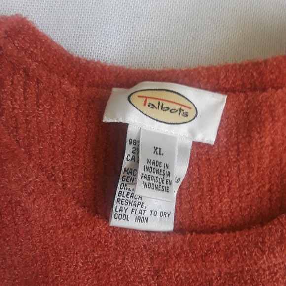 {Talbots} Salmon Crew Neck Sweater Sz XL - Picture 4 of 7